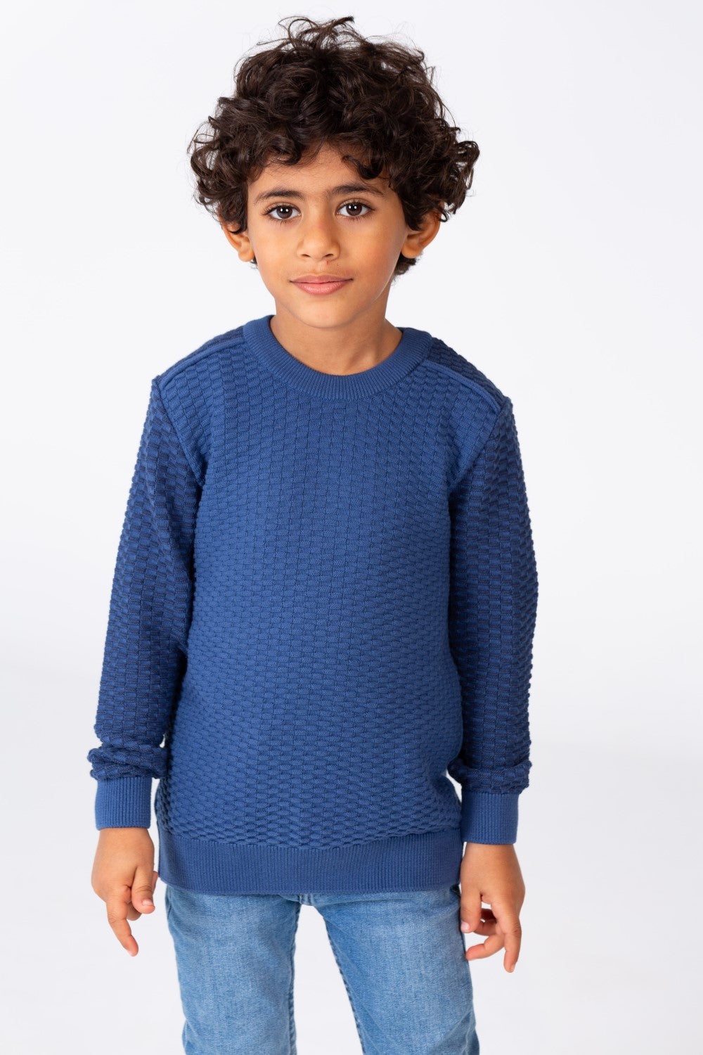 Boy's Plain Pullover With A Round Neck Made Of Cotton Material