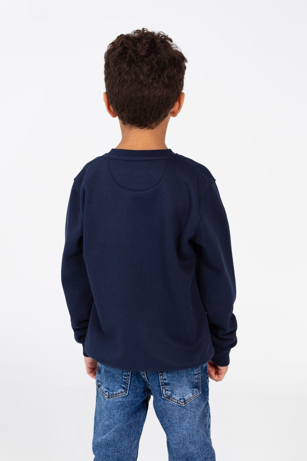 Boy's Sweatshirt With A Round Neck And Text Print On The Front