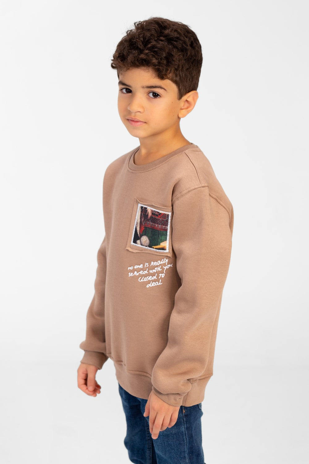 Boy's Long Sleeves Printed Round Neck Sweatshirt