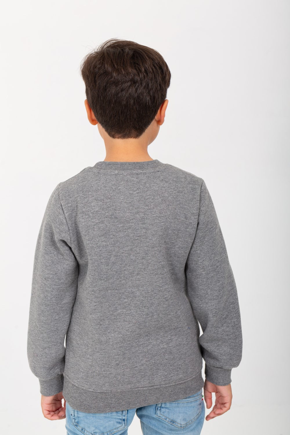 Boy's Rounded Neck Padded With Unqiue Front Print Sweatshirt