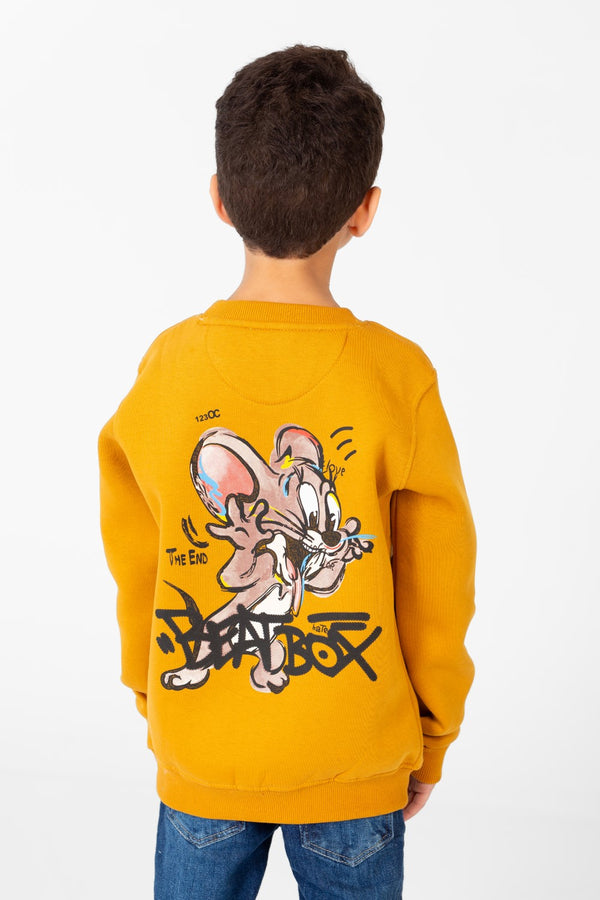 Boy's Printed Sweatshirt With Round Neck And Long Sleeves