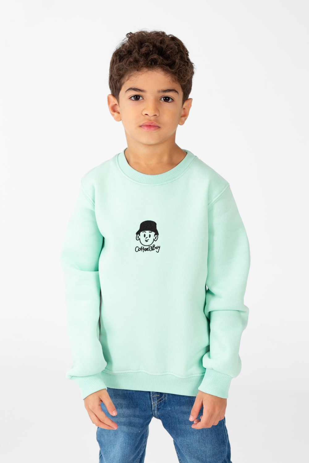 Boy's Sweatshirt With Round Neck And Long Sleeves