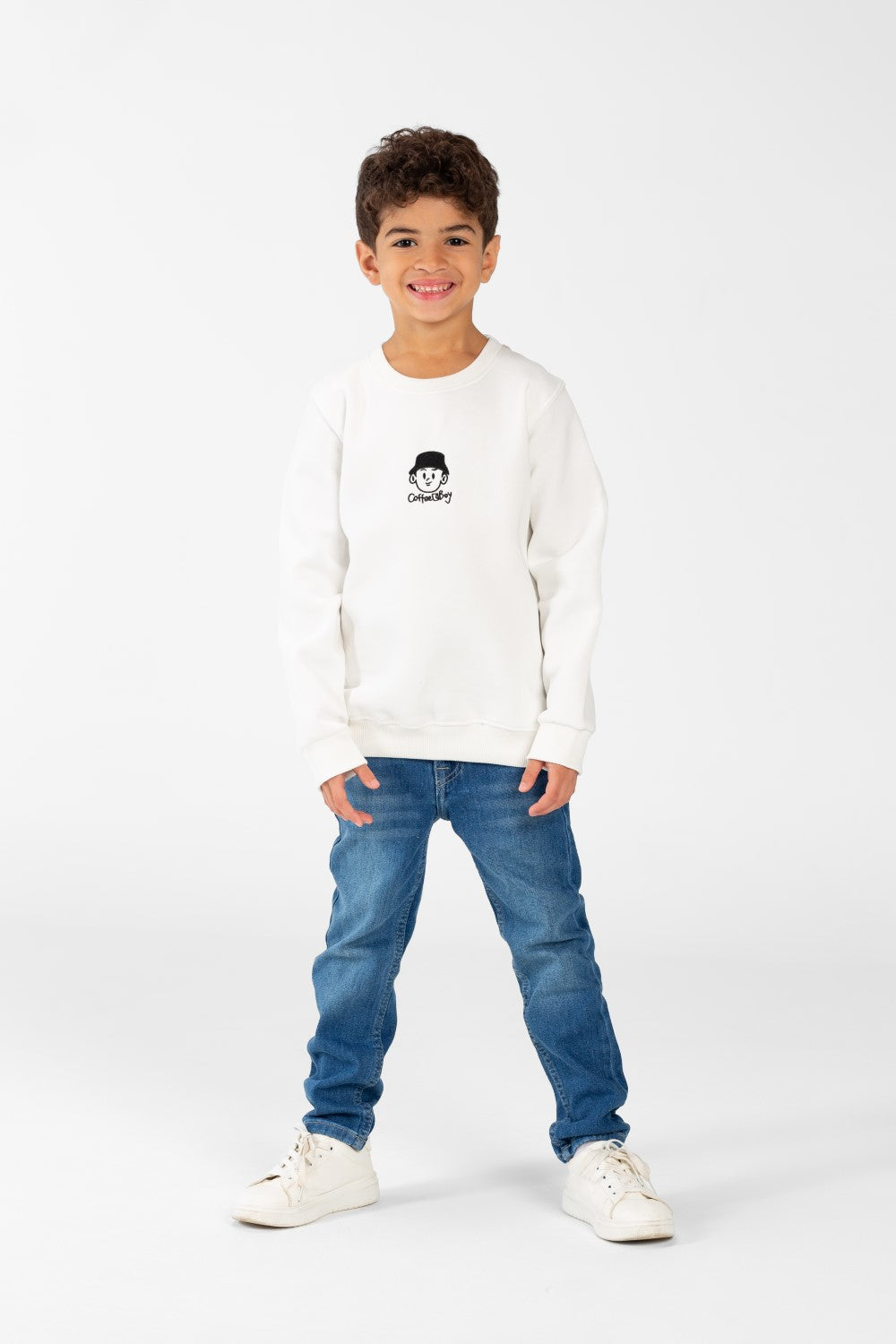 Boy's Sweatshirt With Round Neck And Long Sleeves