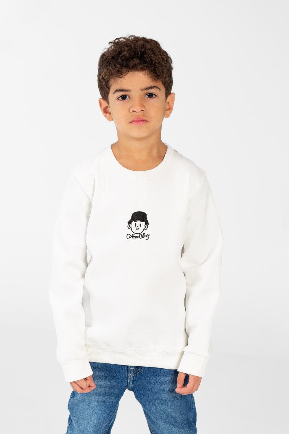 Boy's Sweatshirt With Round Neck And Long Sleeves