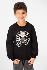 Boy's Round Neck With A Graphic Print On The Front Sweatshirt