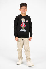 سويت شيرت برقبة دائرية مع طباعة جرافيكية على الأمام للأولاد