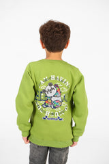 Boy's Crew Neck Panda Print Sweatshirt