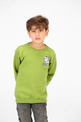 Boy's Crew Neck Panda Print Sweatshirt