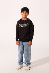 Boy's Milton Slim Fit Sweatshirt With A Round Neck And Front Text Print