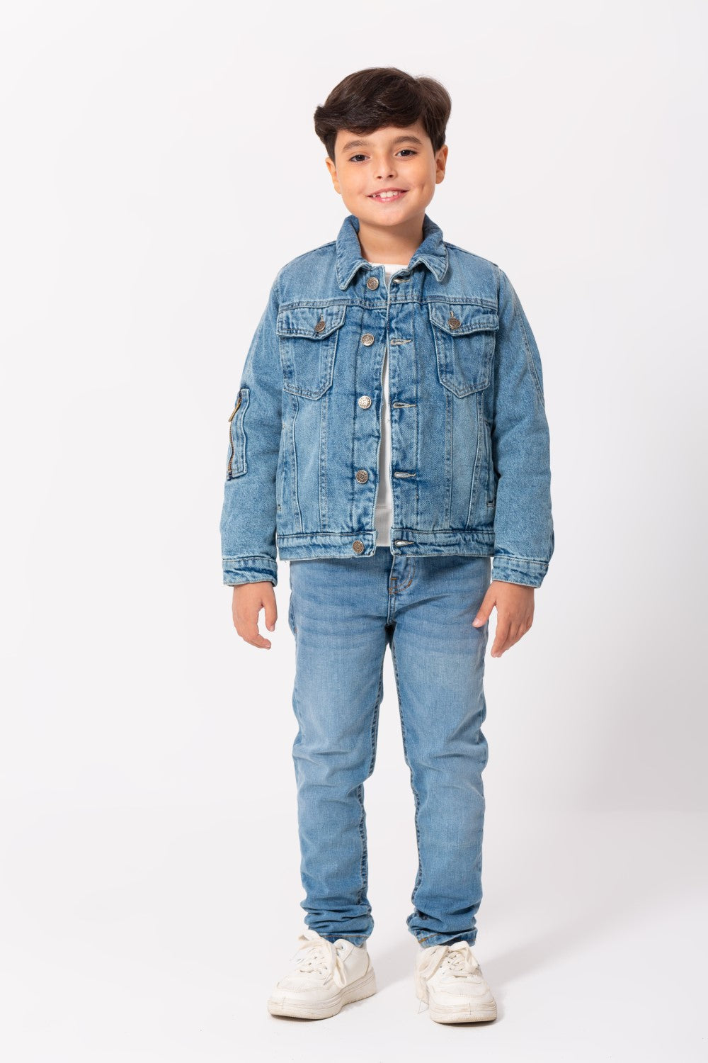 Boy's Casual Denim Slim Fit Jackets With Inside Fur