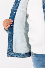 Boy's Casual Denim Slim Fit Jackets With Inside Fur