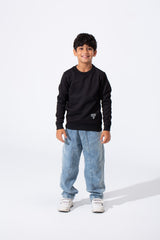 Boy's Tomato Basic Slim Fit Sweatshirt With Round Neck And Long Sleeves