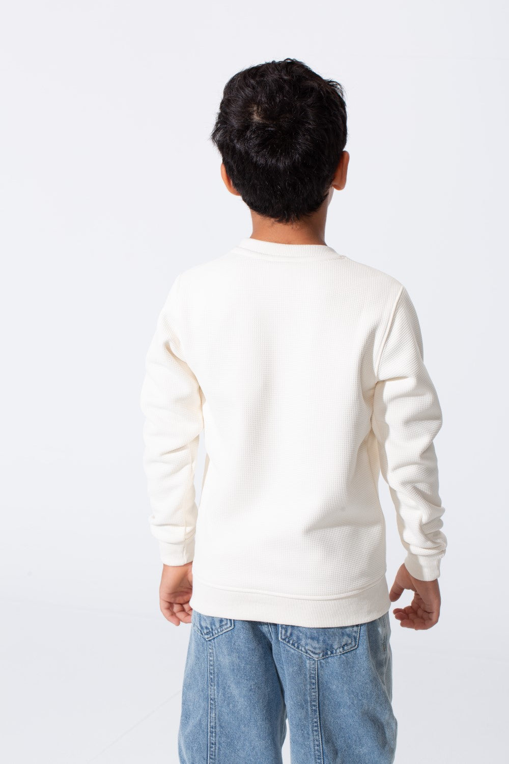 Boy's Tomato Basic Slim Fit Sweatshirt With Round Neck And Long Sleeves