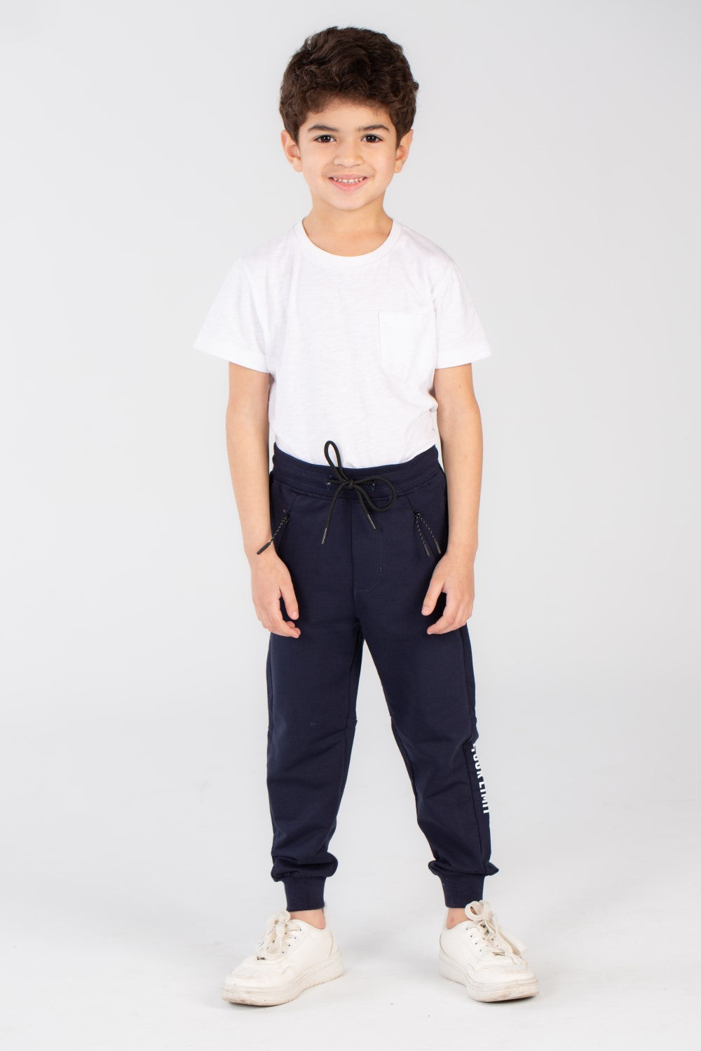Boy's Side Printed Slim Fit Elasticated Waist Sports Sweatpants