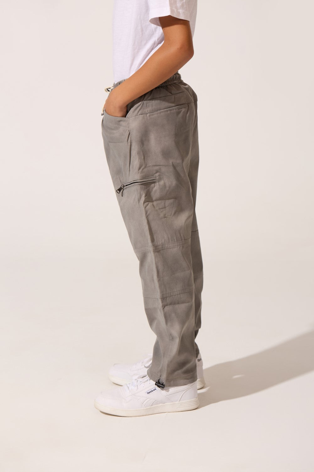 Boy's Tomato Oversized Modern Washed Sweatpants With Side Zipper Pockets