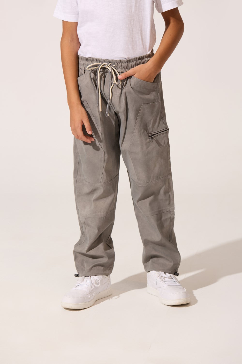 Boy's Tomato Oversized Modern Washed Sweatpants With Side Zipper Pockets