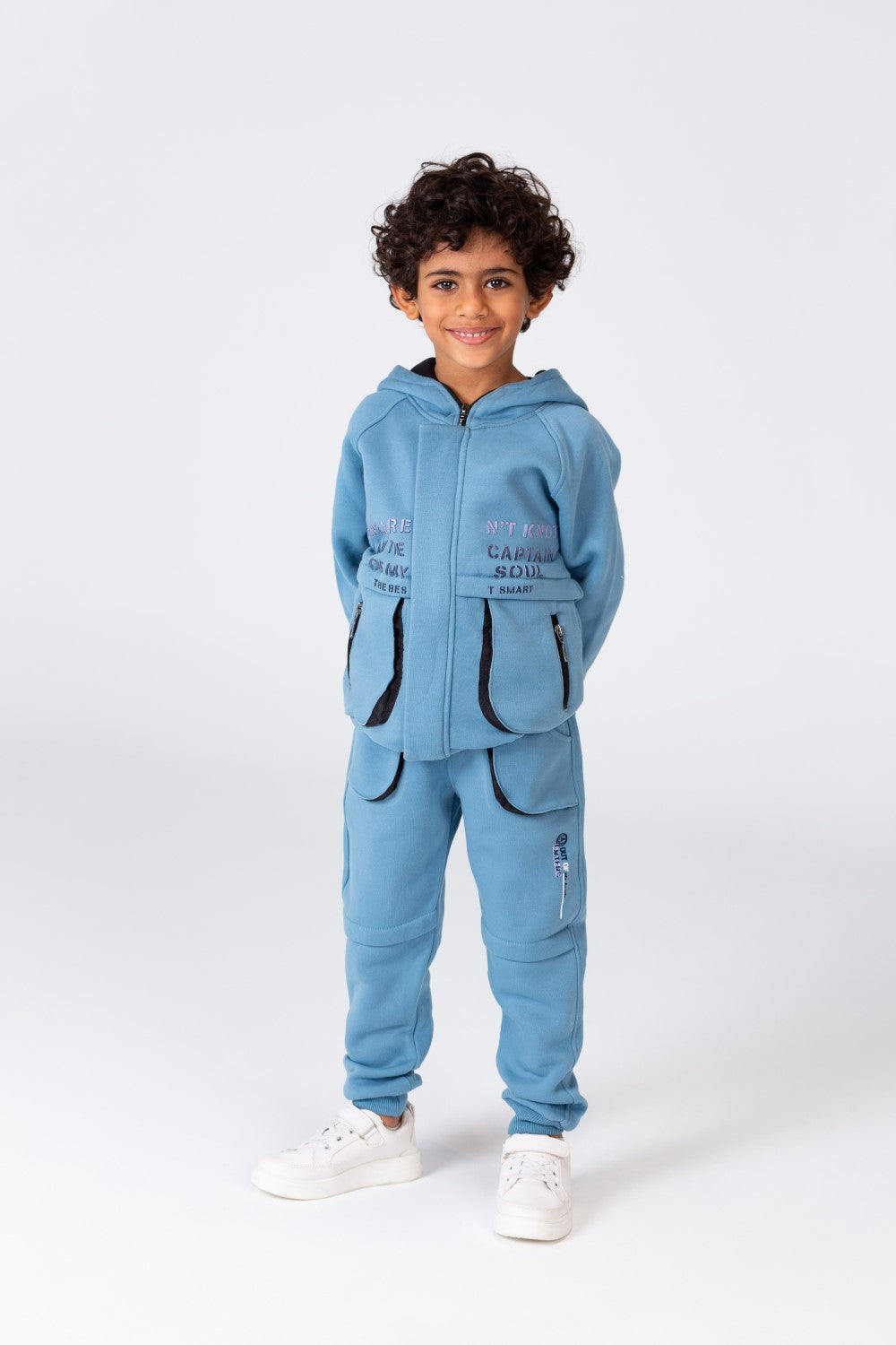 Boy's Padded Front & Sleeves Printed Made Of Comfort Melton Training With Front Pockets