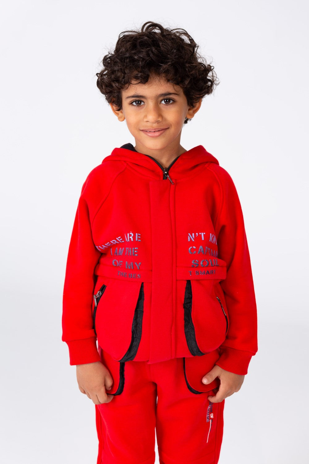 Boy's Padded Front & Sleeves Printed Made Of Comfort Melton Training With Front Pockets