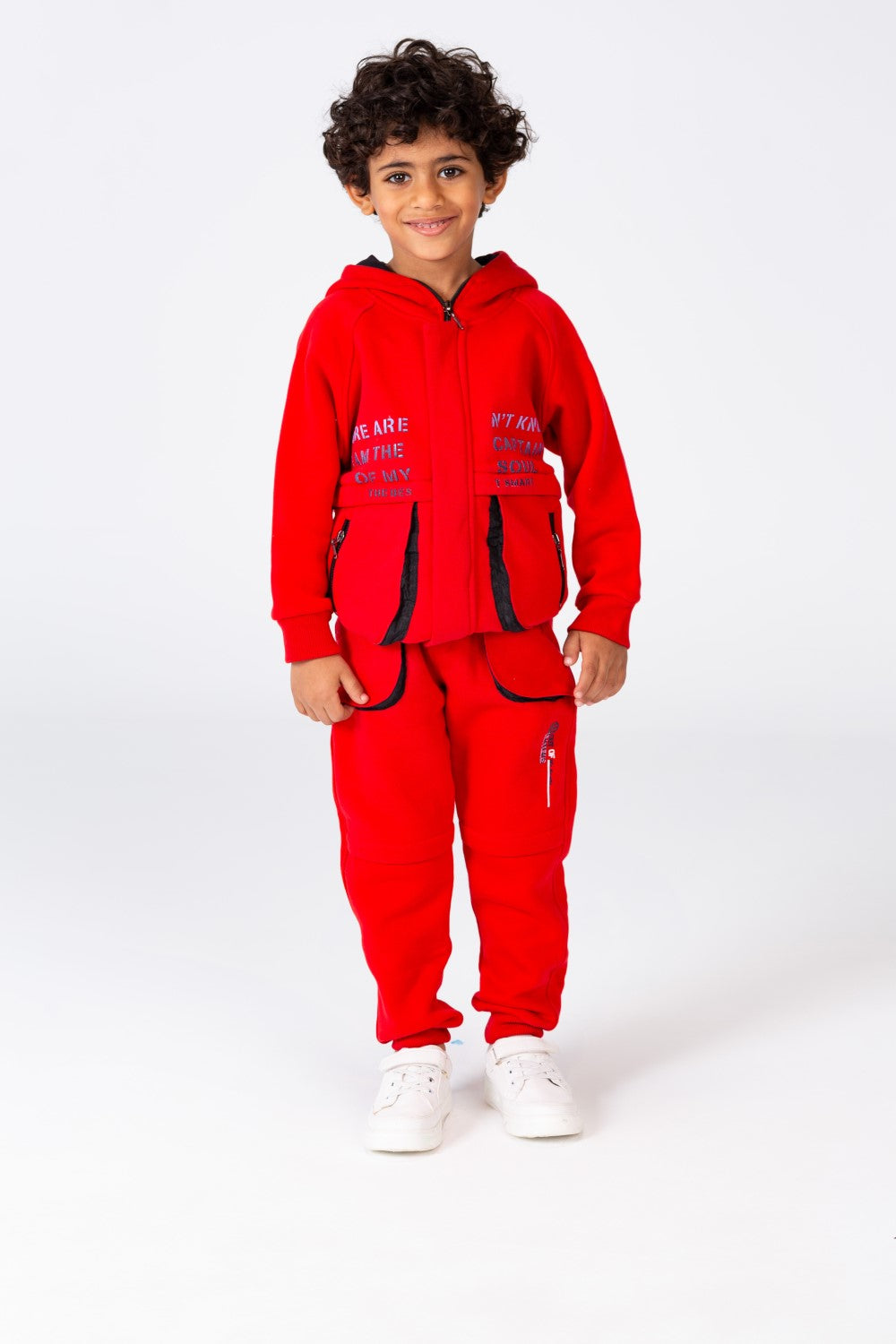 Boy's Padded Front & Sleeves Printed Made Of Comfort Melton Training With Front Pockets