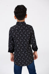 Boys Jakar Shirt With Long Sleeves And Printed Poplin Material