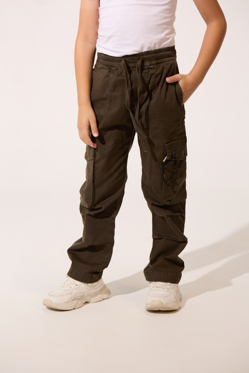 Boy's Wide Leg Gabardine Sherwal Pants With Modern Side Pockets