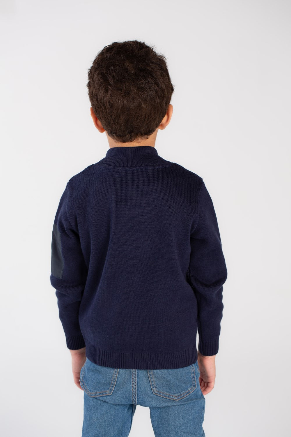 Boy's Slim Fit Full Zipper Padded Basic Wool Pullover With Unique Style