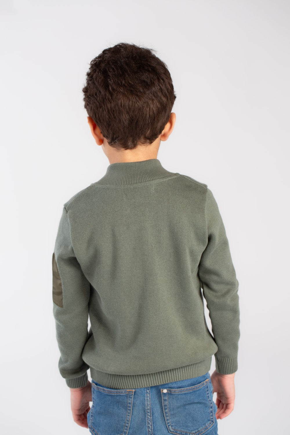 Boy's Slim Fit Full Zipper Padded Basic Wool Pullover With Unique Style