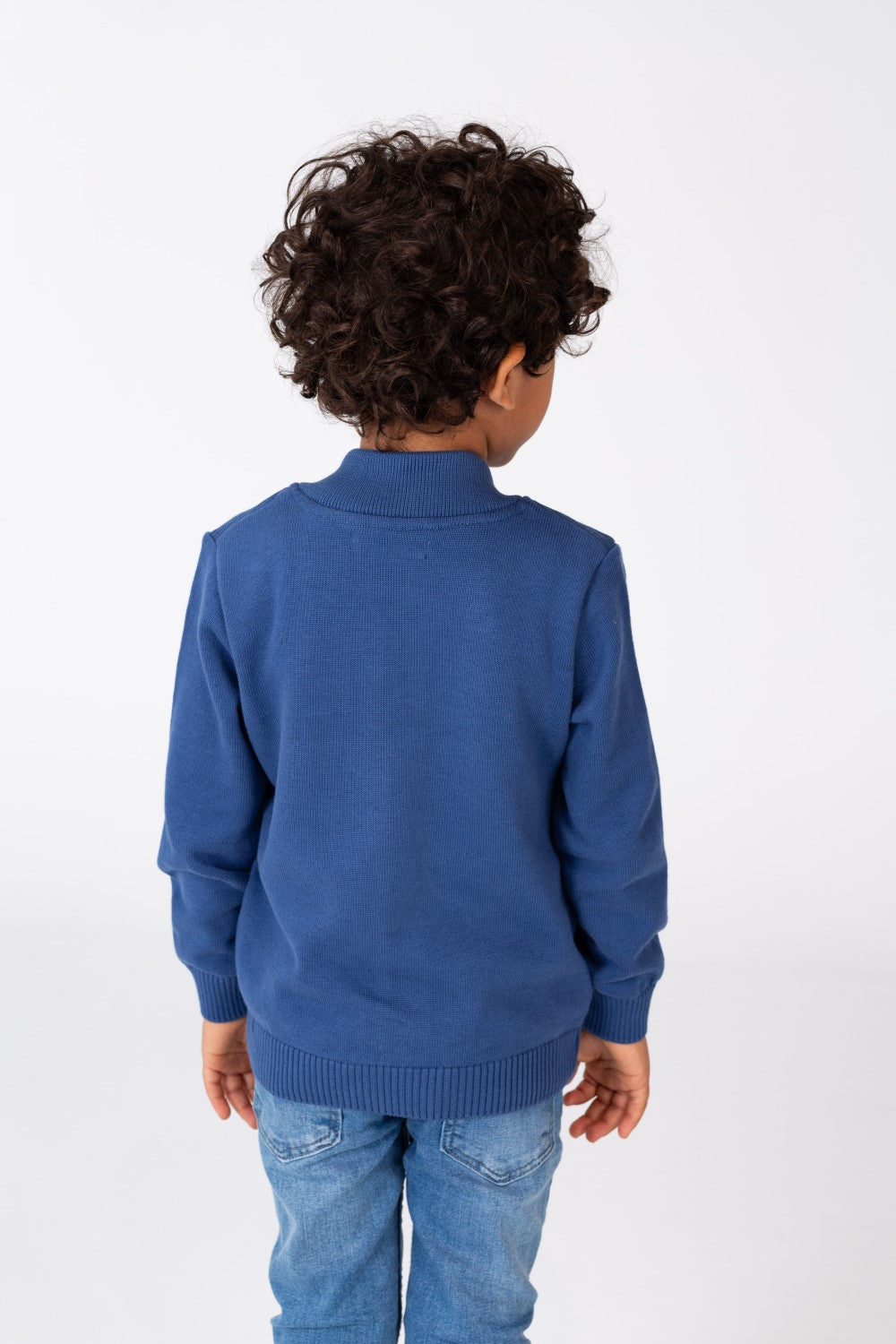 Boy's Round Neck Pullover With Tomato Print And A Zipper On The Front