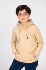 Boy's Slim Fit Hoodie Made Of Comfort Melton Padded Basic Sweatshirt