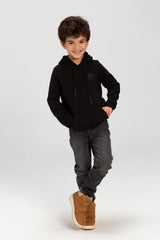 Boy's Slim Fit Hoodie Made Of Comfort Melton Padded Basic Sweatshirt
