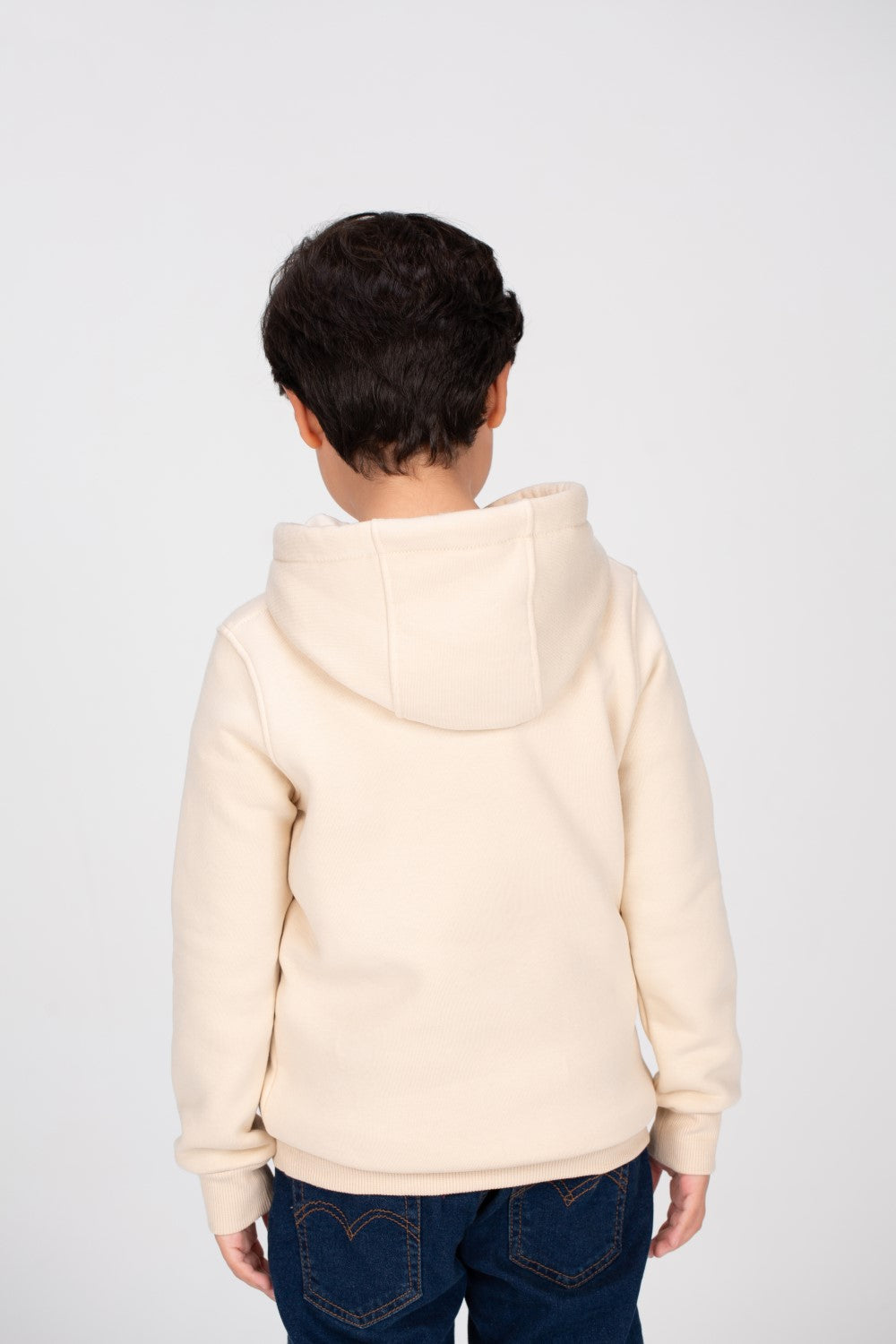 Boy's Slim Fit Hoodie Made Of Comfort Melton Padded Basic Sweatshirt