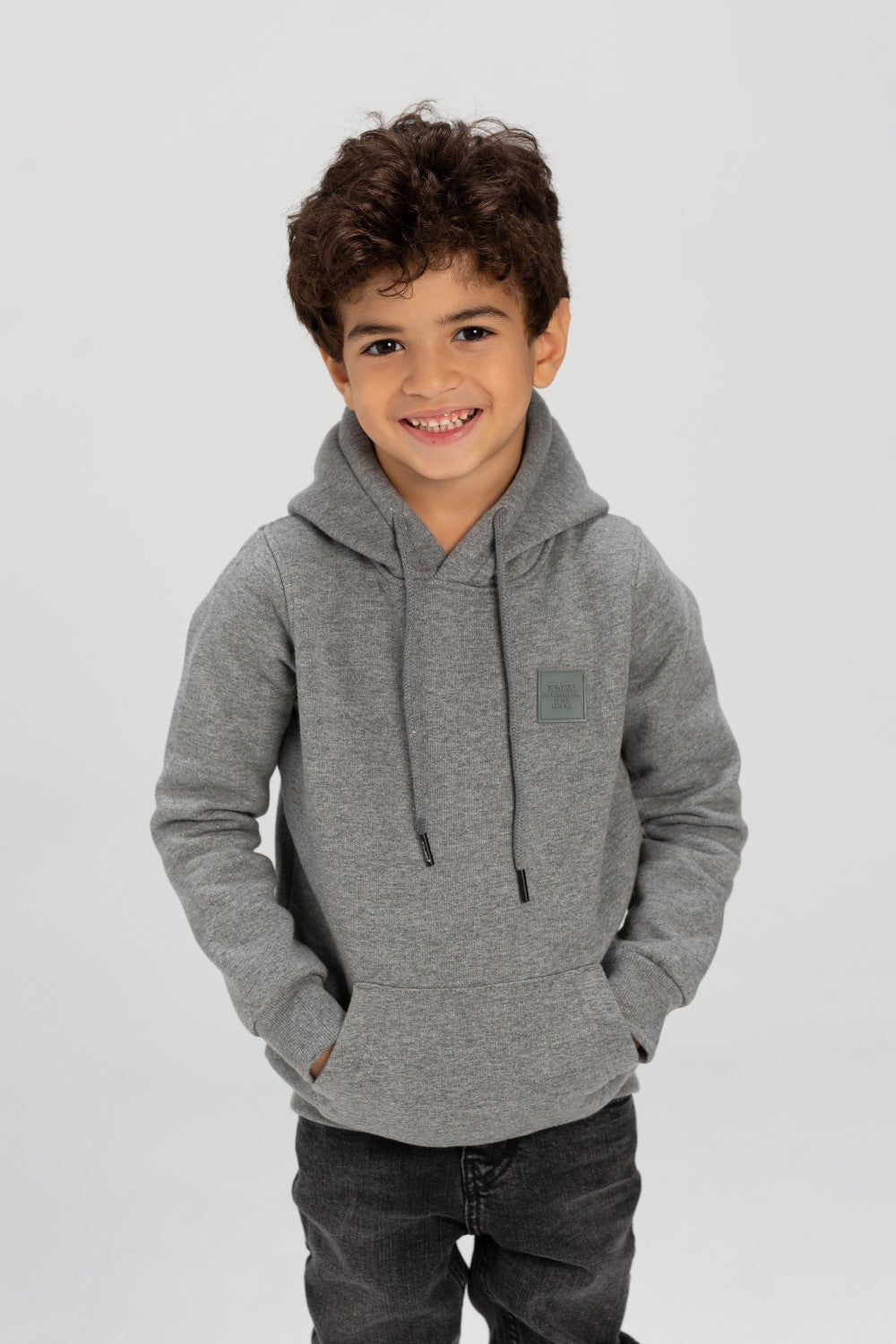 Boy's Slim Fit Hoodie Made Of Comfort Melton Padded Basic Sweatshirt