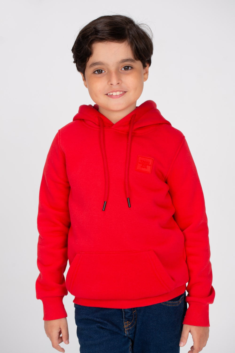 Boy's Slim Fit Hoodie Made Of Comfort Melton Padded Basic Sweatshirt