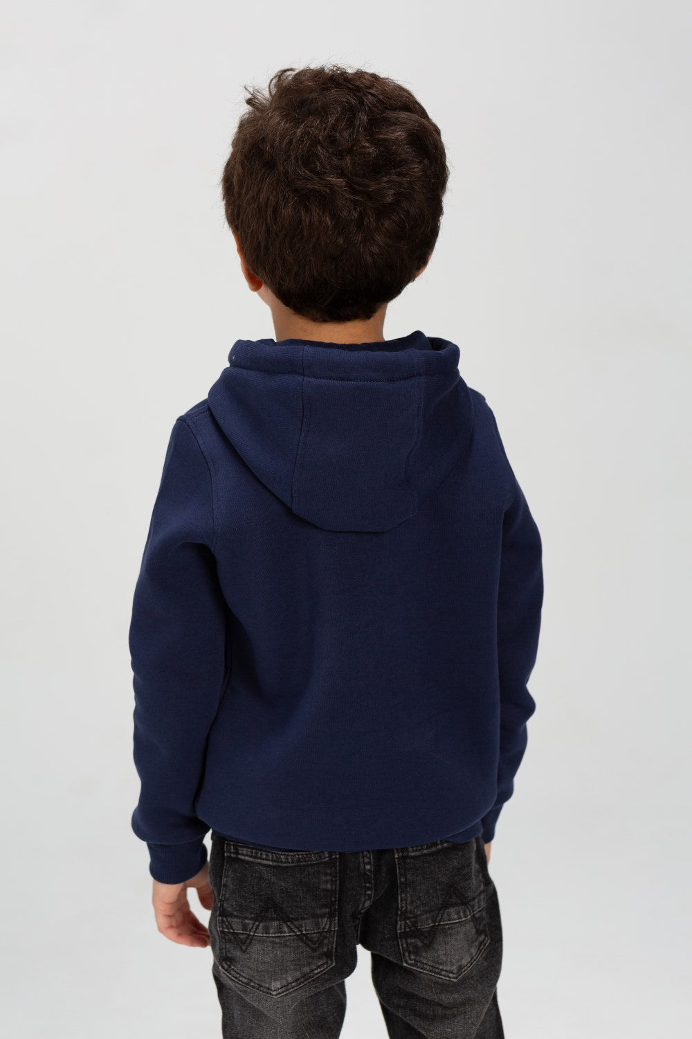 Boy's Slim Fit Hoodie Made Of Comfort Melton Padded Basic Sweatshirt