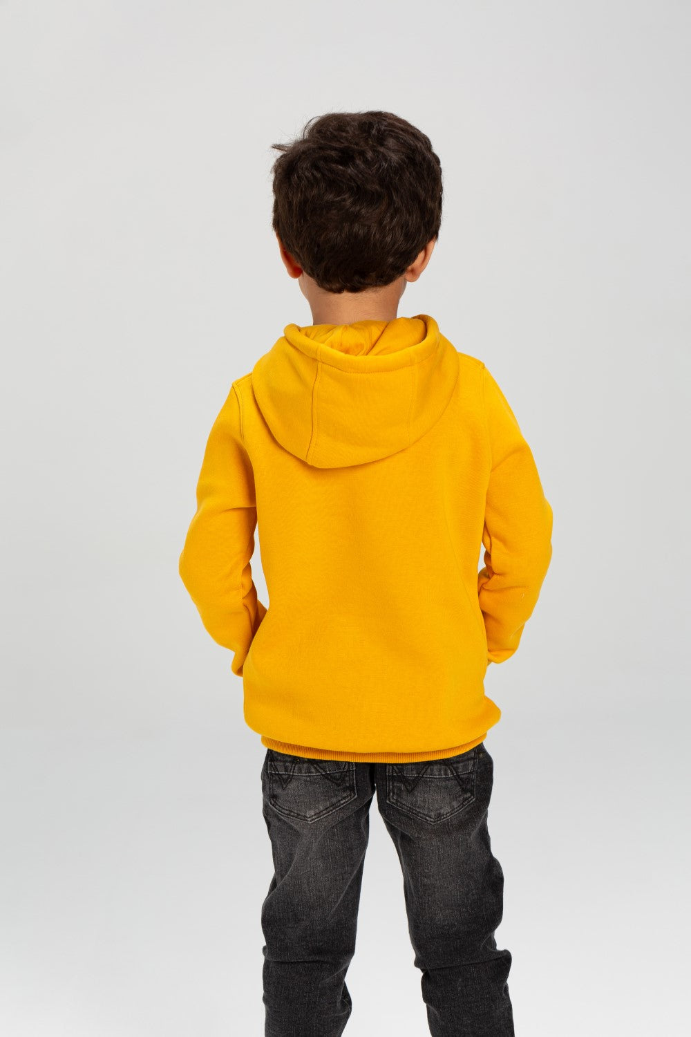 Boy's Slim Fit Hoodie Made Of Comfort Melton Padded Basic Sweatshirt
