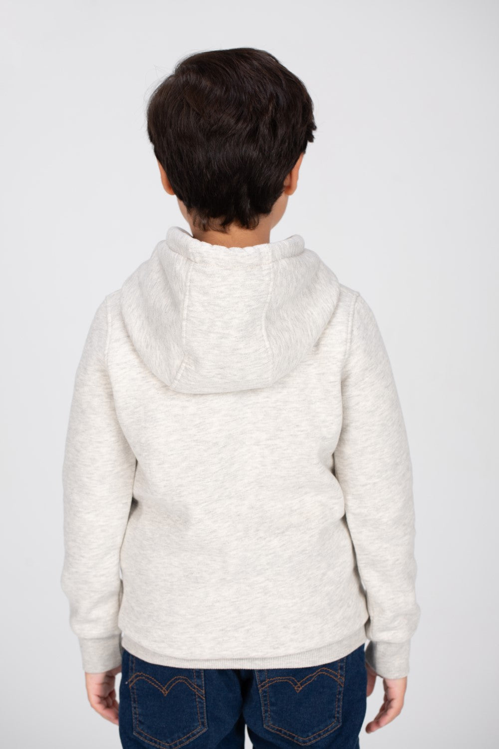 Boy's Slim Fit Hoodie Made Of Comfort Melton Padded Basic Sweatshirt