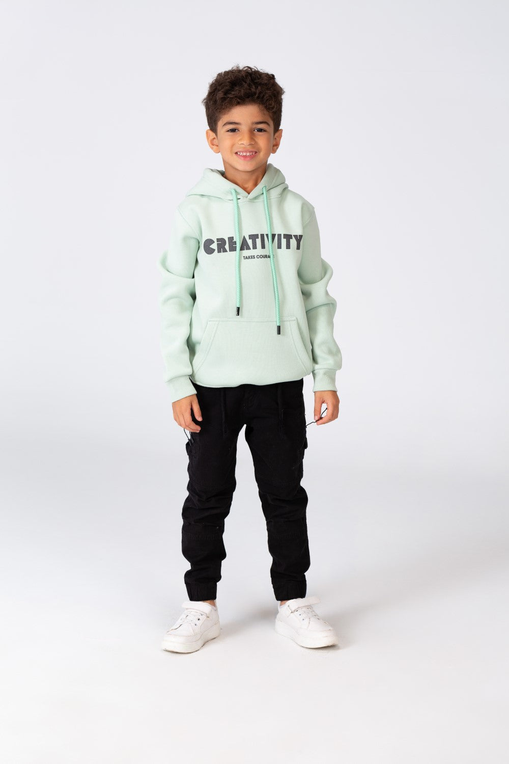 Boy's Hoodie Sweatshirt With Creativity Print On The Front And Breathable Material