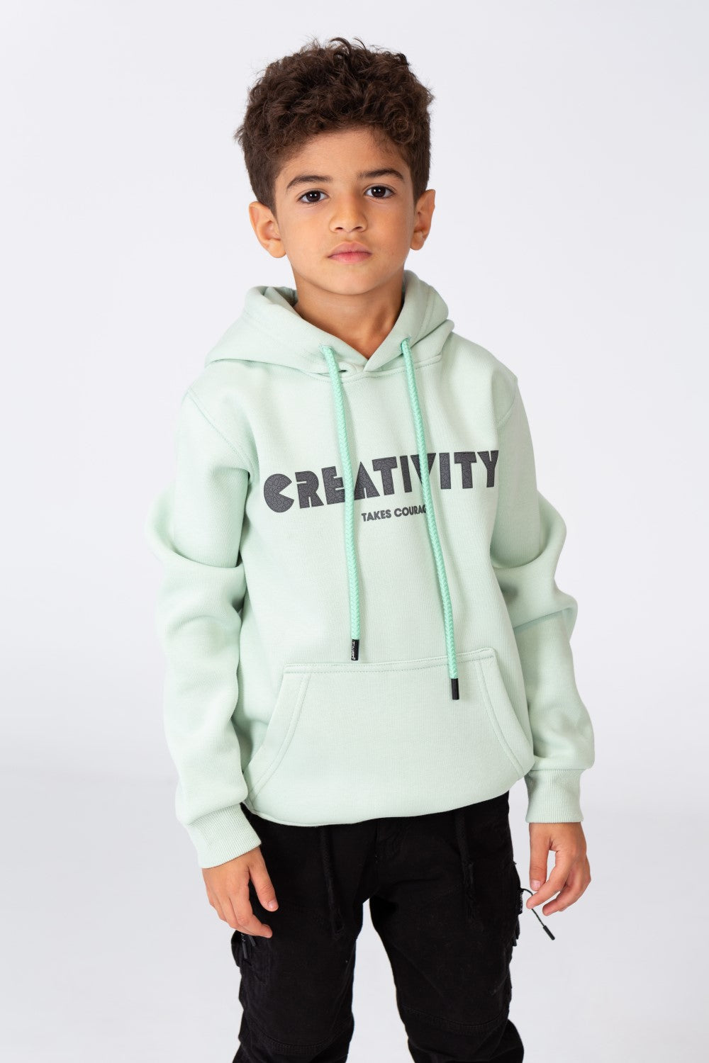Boy's Hoodie Sweatshirt With Creativity Print On The Front And Breathable Material