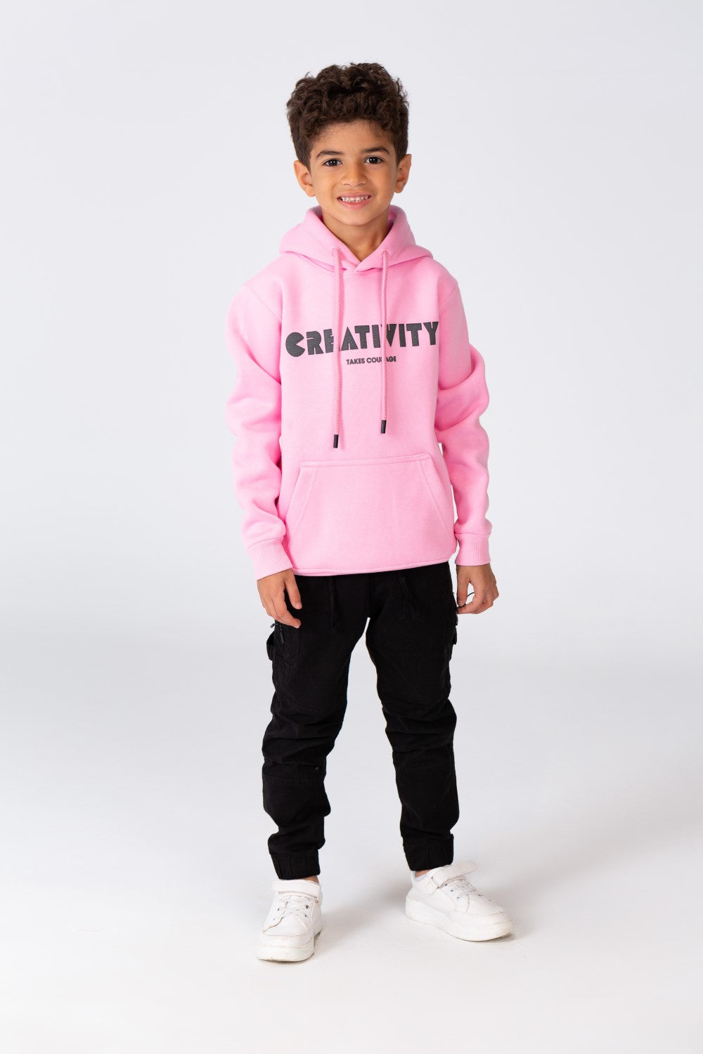 Boy's Hoodie Sweatshirt With Creativity Print On The Front And Breathable Material