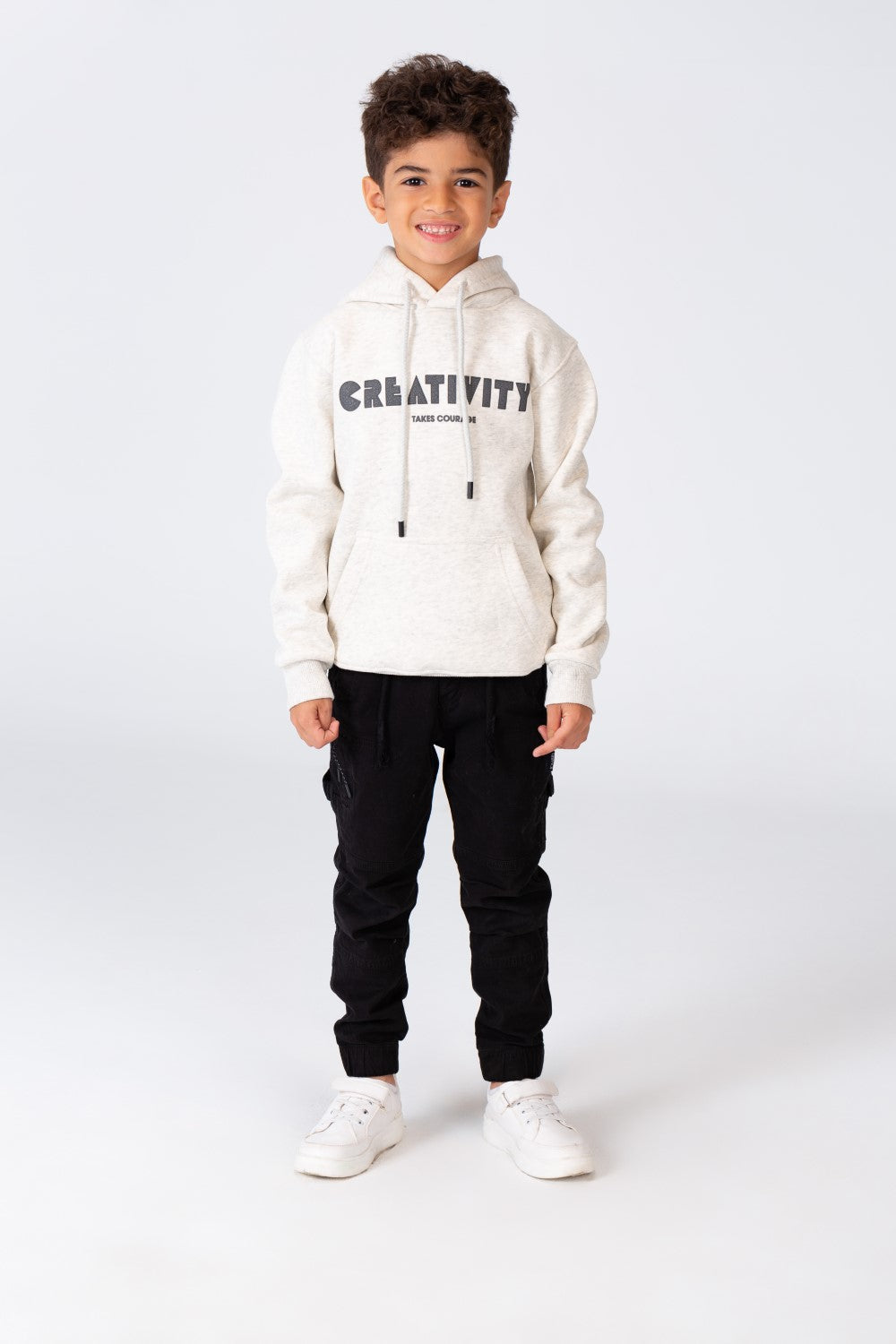 Boy's Hoodie Sweatshirt With Creativity Print On The Front And Breathable Material
