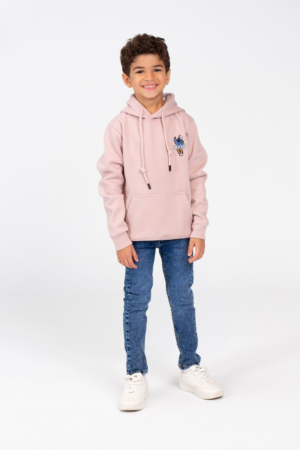 Boy's Hoodie With A Graphic Print And A Kangaroo Pocket On The Front