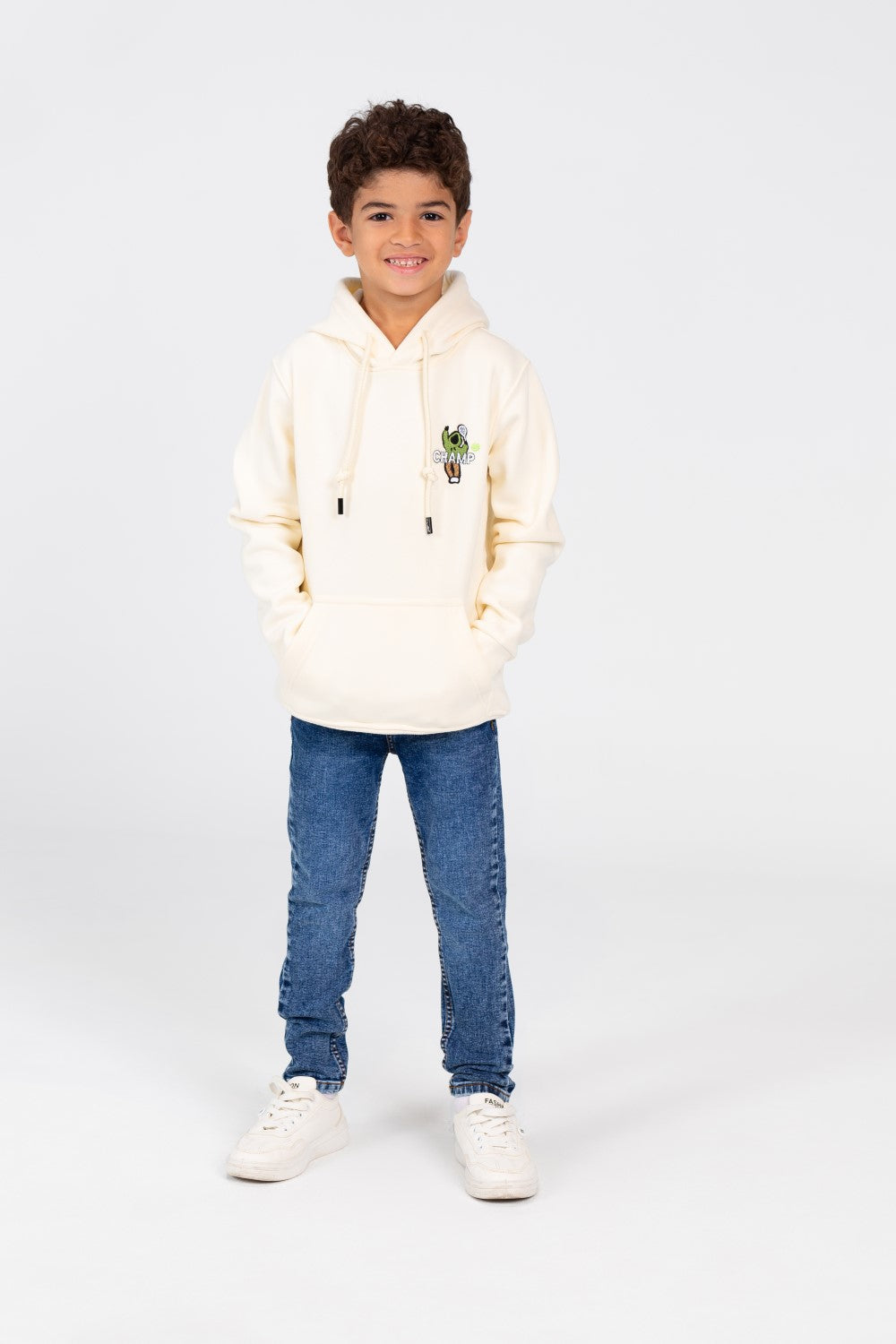 Boy's Hoodie With A Graphic Print And A Kangaroo Pocket On The Front