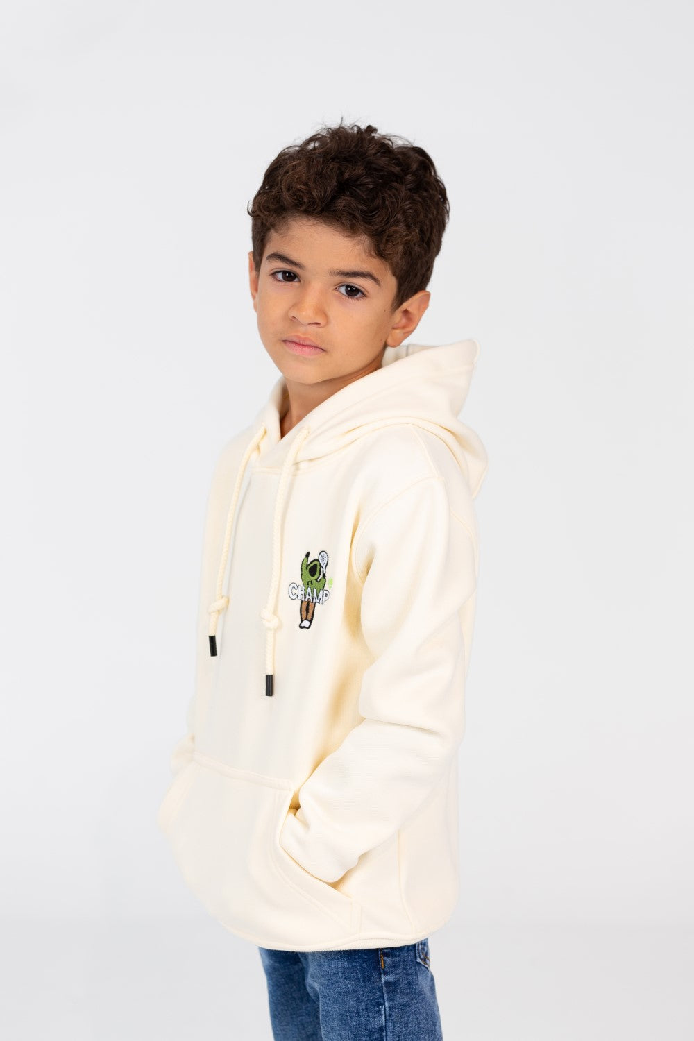 Boy's Hoodie With A Graphic Print And A Kangaroo Pocket On The Front