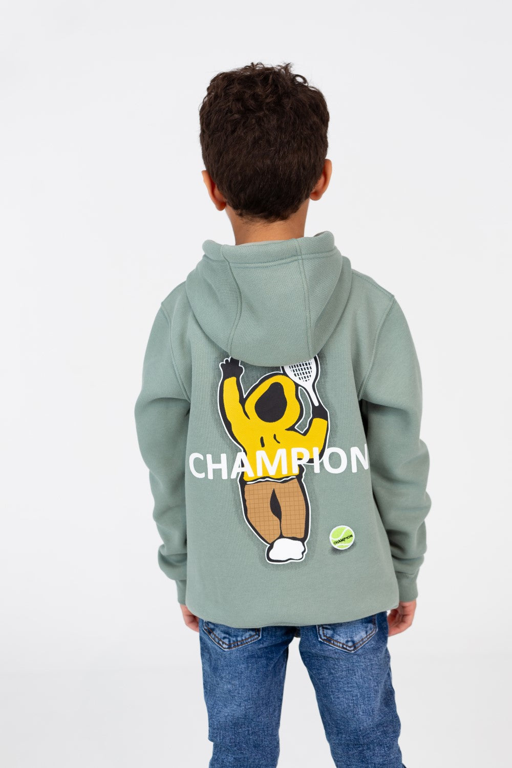 Boy's Hoodie With A Graphic Print And A Kangaroo Pocket On The Front