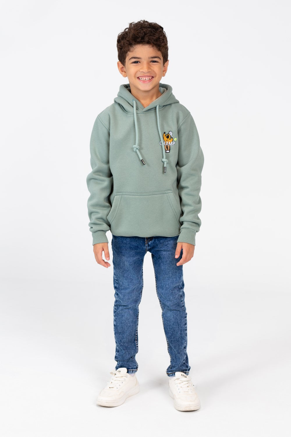 Boy's Hoodie With A Graphic Print And A Kangaroo Pocket On The Front