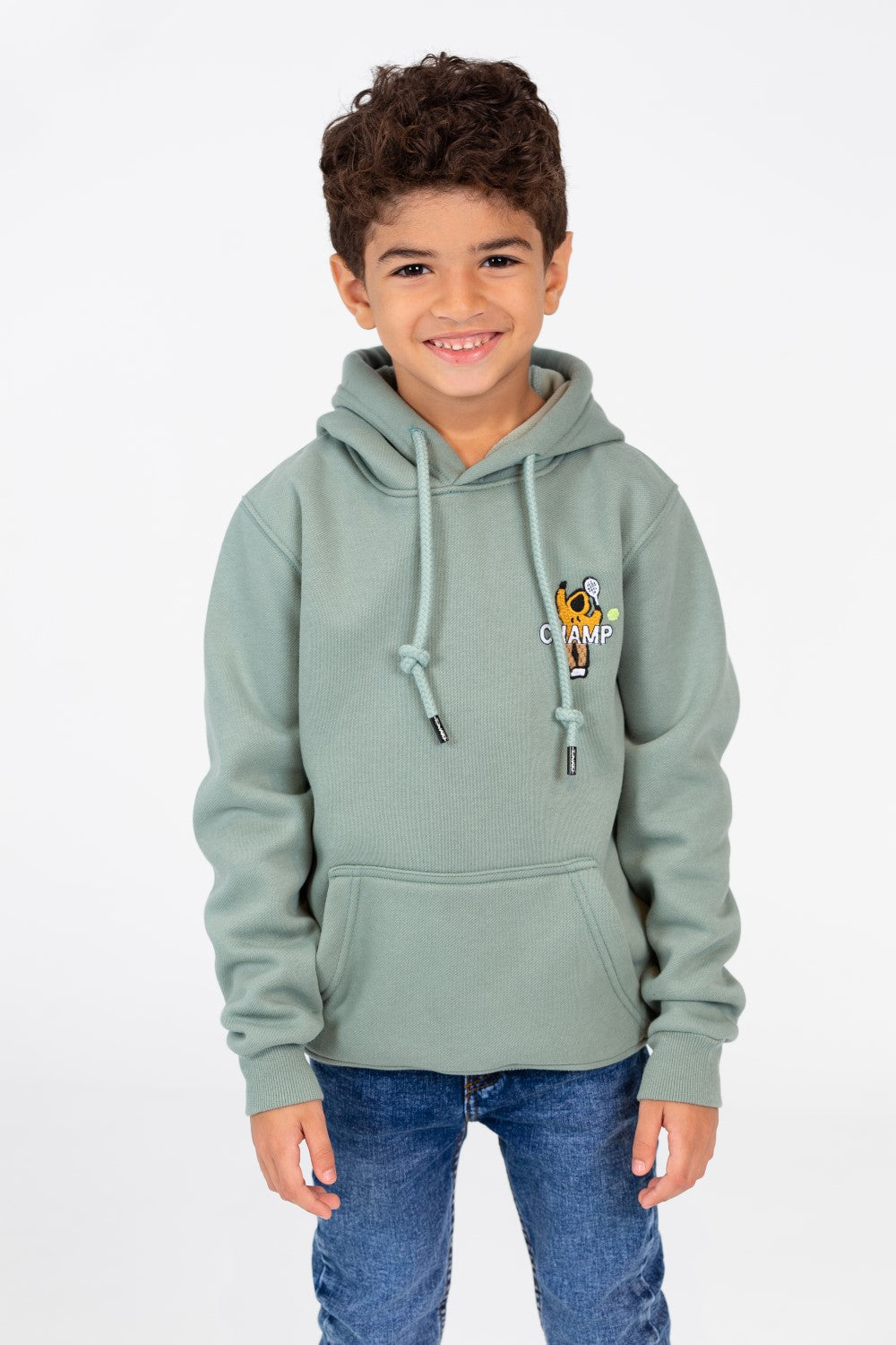 Boy's Hoodie With A Graphic Print And A Kangaroo Pocket On The Front