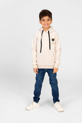 Boy's Hooded Sweatshirt With Front Print And Kangaroo Pocket