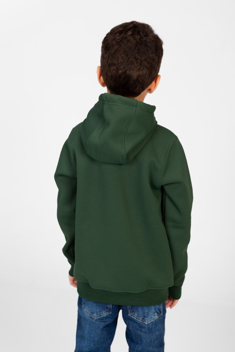 Boy's Hooded Sweatshirt With Front Print And Kangaroo Pocket