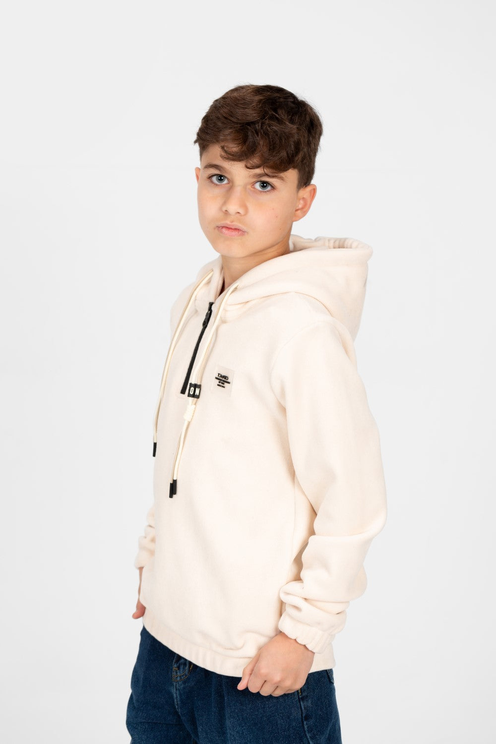 Boy's Tomato Half Zip Hooded Sweatshirt