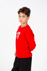Boy's Sweatshirt With A Round Neck And Front Print